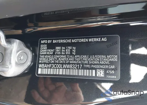 2020 BMW Z4 Sdrive30I z USA, uszkodzony, nr VIN WBAHF3C00LWW83217